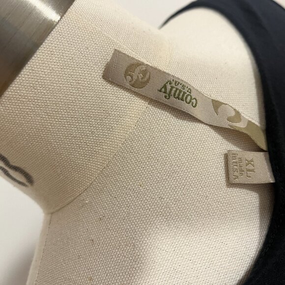 Comfy USA Black Long Sleeve High Low Draped Hem Dress - Picture 2 of 2